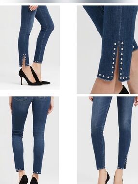 Citizens Of Humanity Rocket  Dark Wash Skinny Jeans with Studded Hem